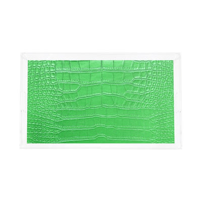 Crocodile Weatherly Green Acrylic Vanity Tray 12.25X7.75 - nicolettemayer.com