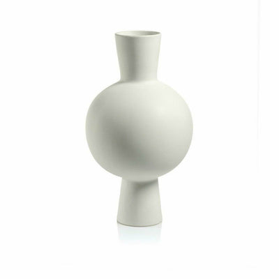 Ozamiz 17" Tall White Stoneware Vase - MARCUS