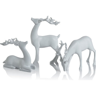 6-Piece Decorative White Reindeer Set