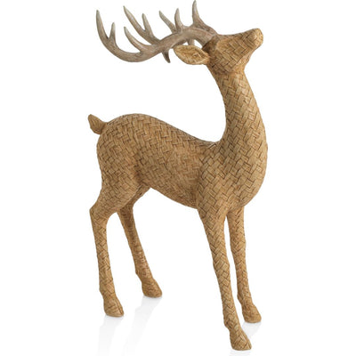 Lucette Deer Figurine with Rattan Texture
