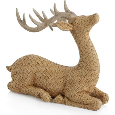 Lucette Deer Figurine with Rattan Texture