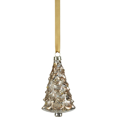 12-Piece Set Metallic Frosted Glass Tree Hanging Ornaments