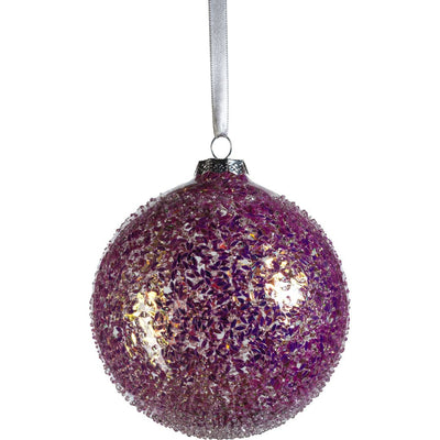 4.75" Multi-Pink Confetti Glass Ball Ornaments, Set of 4