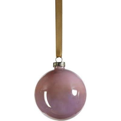 Solid Luster Pink Glass Ball Ornaments, Set of 6