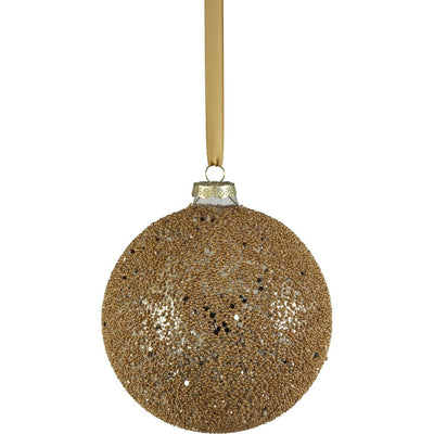 Hoshi 4.75" Beaded Glass Ball Ornaments, Set of 4