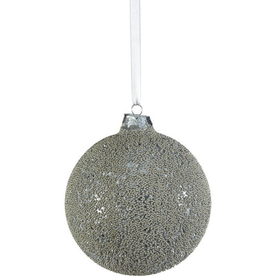 Hoshi 4.75" Beaded Glass Ball Ornaments, Set of 4