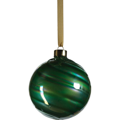 Green Pearl Luster Glass Ball Ornaments, Set of 6