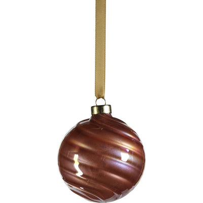 Rose Gold Pearl Luster Glass Ball Ornaments, Set of 6