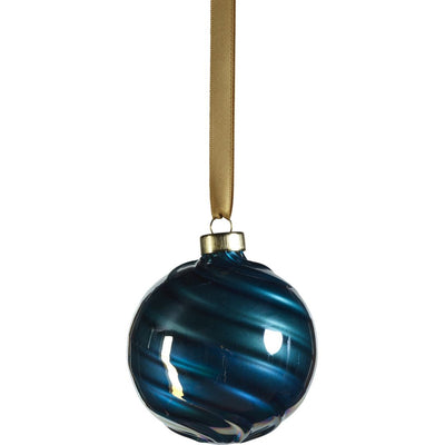 Blue Pearl Luster Glass Ball Ornaments, Set of 6
