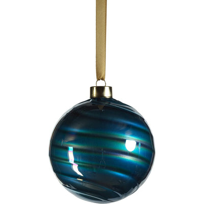 Blue Pearl Luster Glass Ball Ornaments, Set of 6