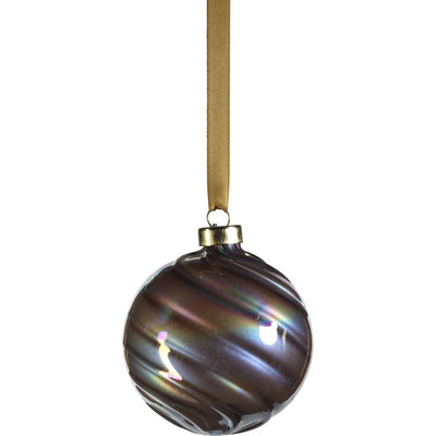 Light Gray Purple Pearl Luster Glass Ball Ornaments, Set of 6