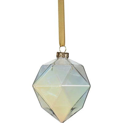 6-Piece Set Clear Luster Faceted Glass Hanging Ornaments