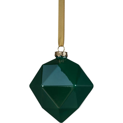 6-Piece Set Green Luster Faceted Glass Hanging Ornaments