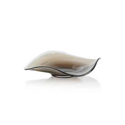 Vellerti Taupe Wave Glass Bowl