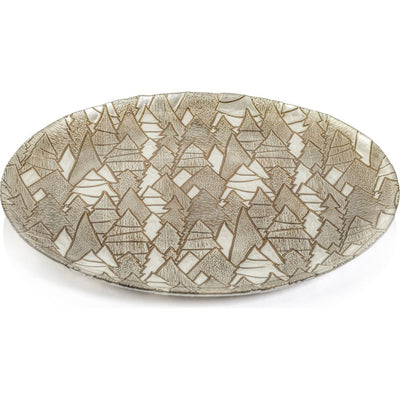 Hani 13" Alpine Tree Glass Platters, Set of 6