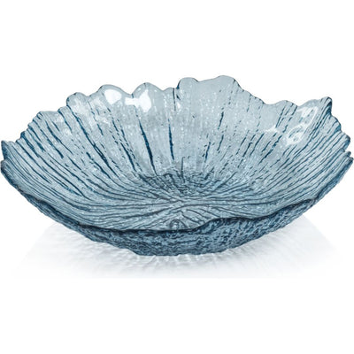 Axel Icy Sapphire Freeform Glass Serving Bowls, Set of 6