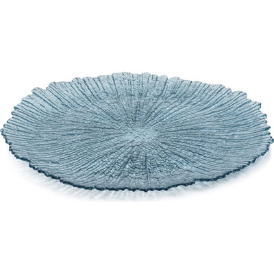 Axel Icy Sapphire 12.75" Glass Platters, Set of 6